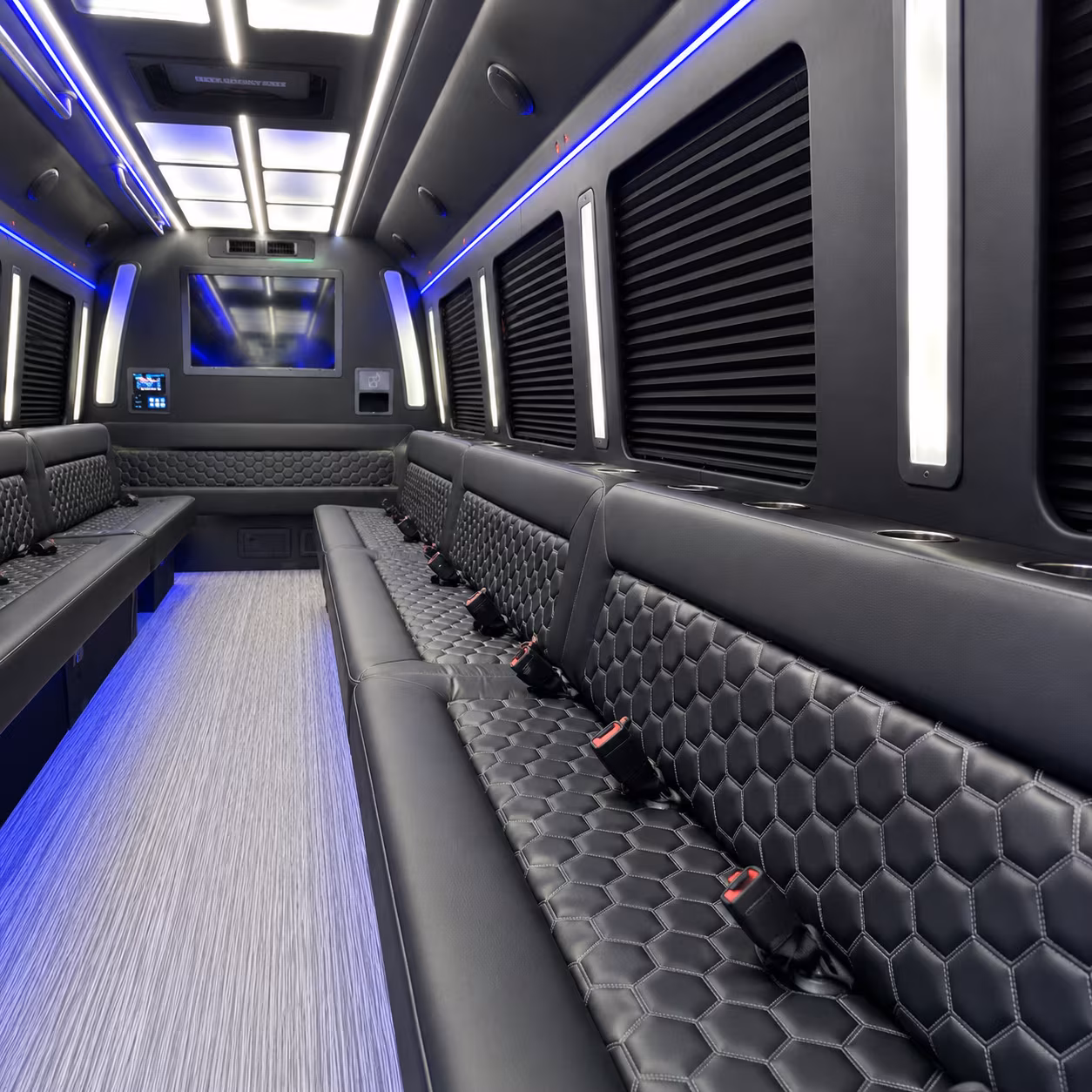 vista party bus rental interior