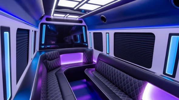 vista party bus rental interior